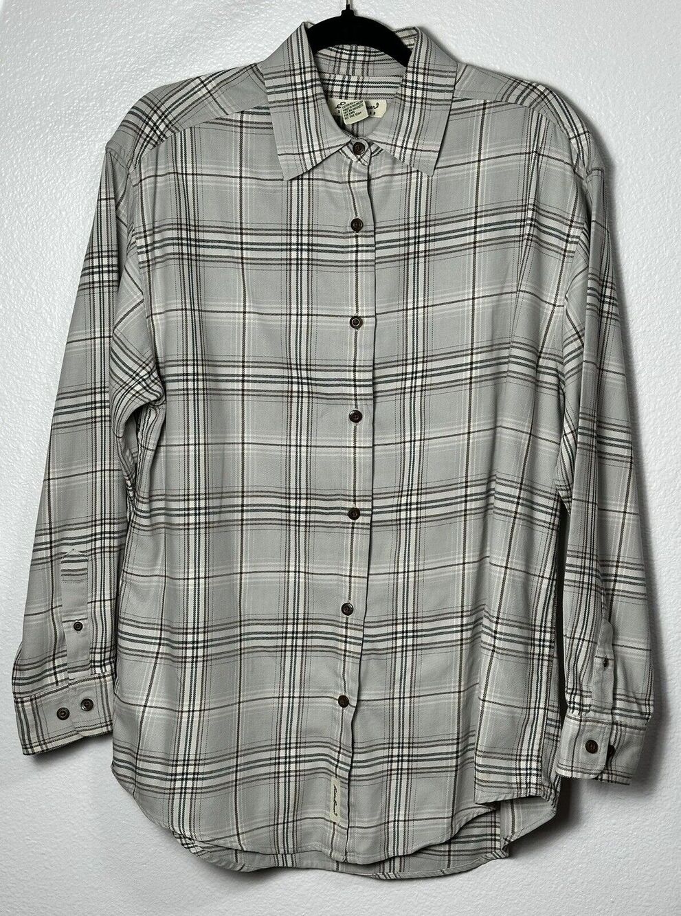 Eddie Bauer Women’s Multicolor Plaid Long Sleeve Button Down 100% Cotton Medium